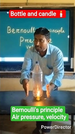 Bernoulli's principle with bottle and candle 🕯️#pressure velocity