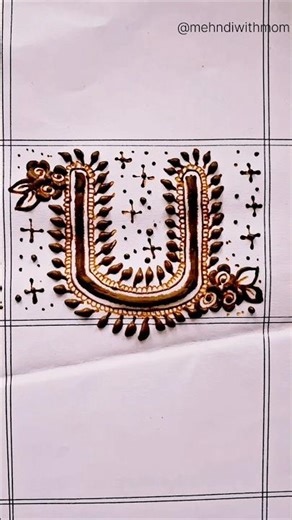 U Letter Mehndi Design 😍✨Next letter कौन सा चाहिए? Comment करें 💛#uletterdesign#mehndipractice