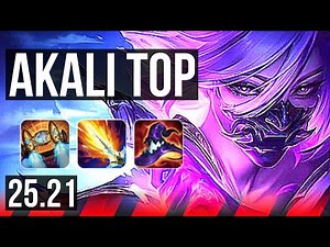 AKALI vs GAREN (TOP) | 21/0/7, 12 solo kills, Legendary, 48k DMG, 600+ games | EUW Master | 25.21
