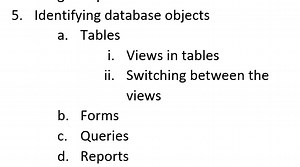 5. Identifying Database ObjectsIdentify and briefly describe t... | Filo
