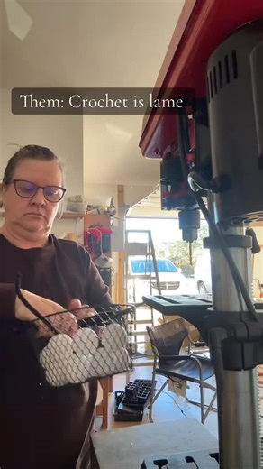 34 reactions | Who knew?! 臨⚙️ Crochet and power tools — the ultimate unexpected duo! From drills winding yarn to using a drill press to make eye balls, creativity has no limits. ✨ #CrochetLife #DIY #MakersGonnaMake #crocheter #powertools | Frogface Studio | Facebook