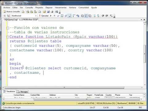 Creación de Funciones en el SQL Server de Microsoft