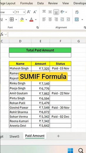 Auto-Update Total Amount | SUMIF Formula 💡