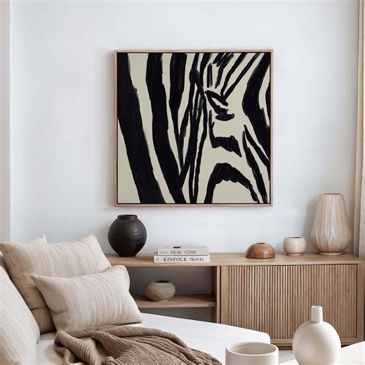 Zebra Abstract Canvas Art Print, Modern Minimalist Decor - Etsy