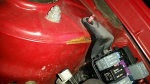 Rust on driver side strut tower