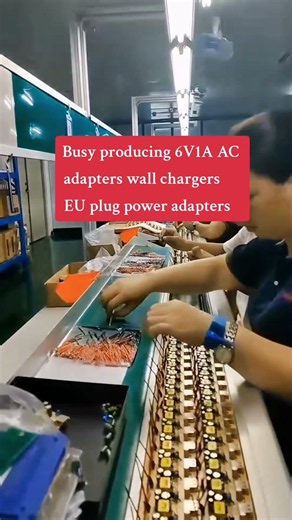 Busy producing 6V1A AC/DC adapters EU plug power chargers adapters