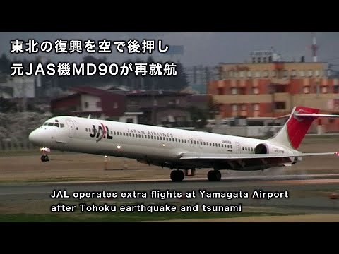 Japan Airlines McDonnell Douglas MD-90-30 Landing at Yamagata Airport