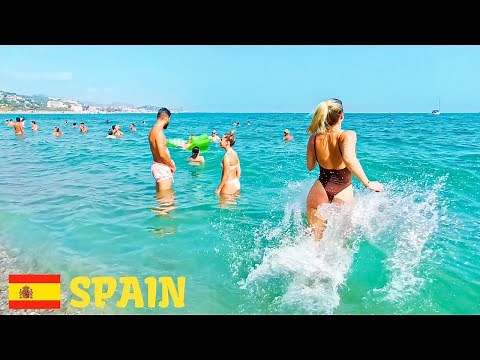 Beach Walk Malaga Playa Malagueta | Spain Hot Summer [4K]