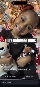 DIY Reindeer Buns for home Christmas Photo Shoot! #reels #explorepage #viral #toddler #reindeerbuns