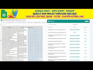 Google appscript | Quản lý kho projects hiệu quả - Dữ liệu trực quan, Filter và chuyển hướng link