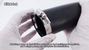 2.5" ID Gasoline Fuel Filler Neck Hose with 4 Clamps - (45 degree, 15 7/8" Long),Reinforced Gas Tank Hose