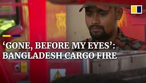 Firefighter mourns colleagues after deadly fire and explosions at cargo depot in Bangladesh