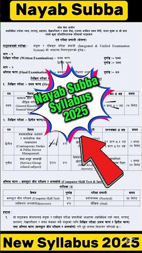 NAYAB SUBBA NEW SYLLABUS 2025 || Loksewa Preparation || Nayab Subba ko Naya Course Update #shorts