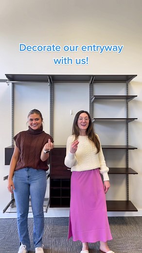 Decorate our entryway with us! #organizedliving #decoratewithme #organizedhome #closets #organizationtiktok #organizedcloset #organizedhome #decorateentryway #springdecor #springdecorating #freedomrailcloset