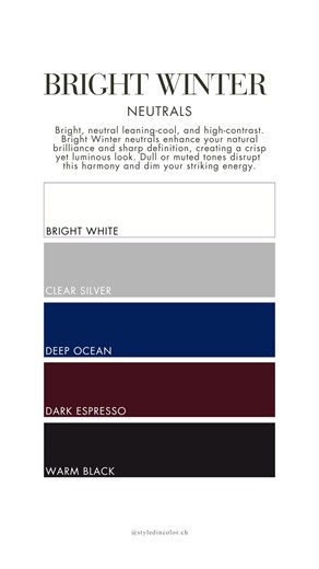 Bright Winter beauties — this one’s for you ❄️✨ If you’ve ever wondered, “What are the best colors for Bright Winter?” — this guide will help you discover them. I’ve hand-picked your bold, clear, high-contrast shades that enhance your cool undertones, sharpen your features, and bring instant clarity and brightness to your complexion if you’re a Bright Winter. These are the colors I so often see my clients absolutely shine in ✨ May these hues help you feel confident, powerful, and effortlessly yo