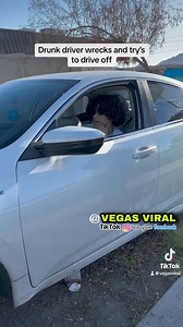 Vegas Drunk driver wrecks then try’s to drive off #lasvegas #vegas #vegaslocal #vegaslocals | VEGAS VIRAL