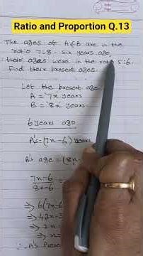 Ratio and Proportion Que 13 #ratioandproportion #maths #viral #mathstricks #lovemath #shorts #math