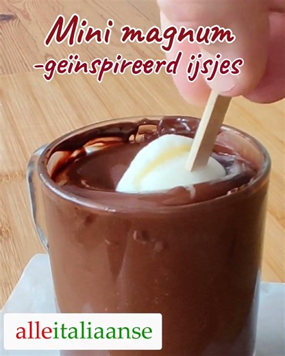 🍫🍦 Mini magnum-geïnspireerd ijsjes #ijsje #alleitaliaanse #ijsmaken #icecream #ijsmachine