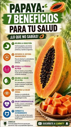 PAPAYA: 7 BENEFICIOS QUE CASI NADIE CONOCE