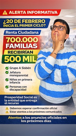 Wintor ABC | 🚨 ¿El 20 de febrero inicia el primer ciclo de Renta Ciudadana? En los próximos días se espera una aclaración oficial sobre el posible... | Instagram