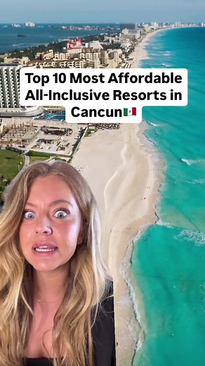 These are the top 10 most AFFORDABLE all-inclusive resorts in Cancun, Mexico (part 1!)💵🇲🇽 If you’ve been looking to take a budget-friendly vacation with family or friends, make sure to share this with the group chat! 📲 1. Hyatt Vivid Grand Island (brand new, adults only) 2. Sandos Cancun 3. Riu Latino 4. Iberostar Selection Cancun (newly renovated) 5. Seadust Cancun (2 kids stay free!) And be sure to follow us for part 2 so you don’t miss out on the final options! #allinclusiveoutlet #allinc