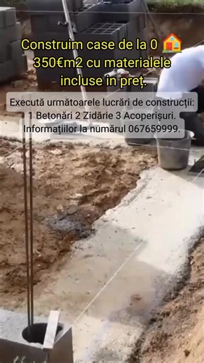 Construim case de la 0 🏠 350€m2 cu materialele incluse in preț. Execută următoarele lucrări de construcții: 1 Betonări 2 Zidărie 3 Acoperișuri. Informațiilor la numărul 067659999.#moldova🇲🇩 #viral #chisinau