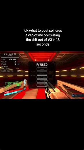 Ultrakill Speedrun: Obliterating V2 in 18 Seconds