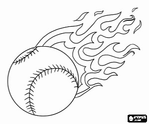 A ball of baseball coloring page printable game