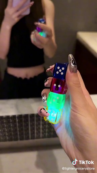 Colorful Dice Light Effect with Lighter