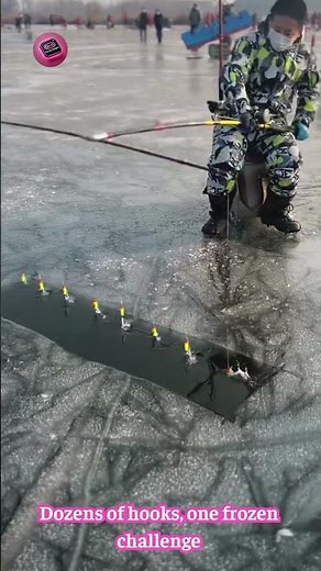 The Wildest Ice Fishing Rig: Dozens of Hooks on One Line! 🎣❄️