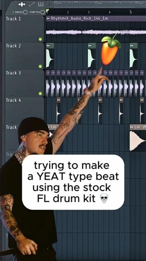 Me making a Yeat beat with stock FL drums 🗑️ #yeatdrumkit #yeattypebeattutorial