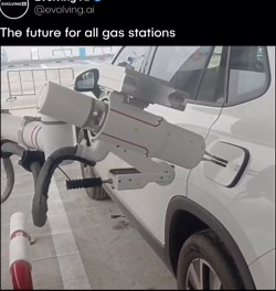 Evolving AI on Instagram: "⛽🤖 Automatic refuelling robots in China Will this be the future of all gas stations? [ 🎥: yeuxetrungquoc on TT ] #ai #chatgpt #aitools #openai #aitips #machinelearning"
