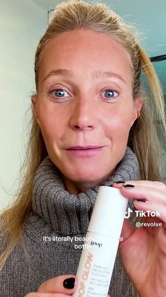 NOW ON REVOLVE: @Goop ✨ Introducing luxurious skin, hair body essentials created with clinically proven ingredients that deliver high-performance results 🧖‍♀️🧴 Founder of Goop Gwyneth Paltrow showing us one of her favorite ride or die products, the Goop Glow Dark Spot Exfoliating Sleep Milk 🫧 #goop #revolve #revolvebeauty #skincare #goopskincare #serum #exfoliate #skincaremusthaves #beautytiktok #skincareroutine #foryou #fyp