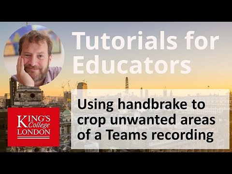 Using Handbrake to Crop unwanted areas of a Teams recording