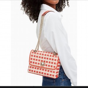 Kate Spade Natalia Straw Medium Flap Handbag