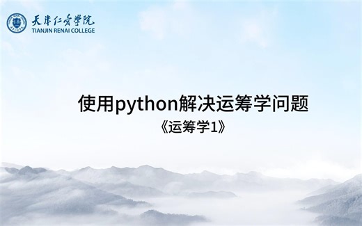 使用python解决运筹学问题