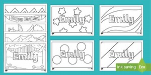 Emily Name Simple Colouring Activity Sheets