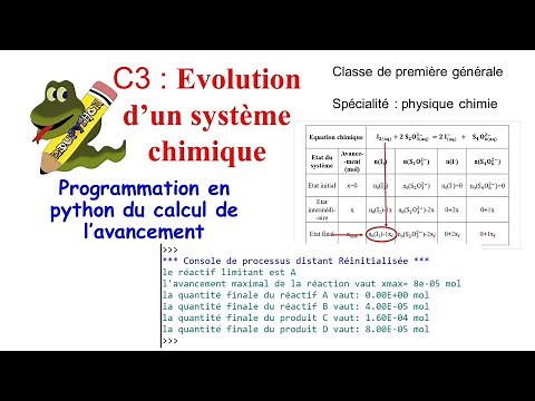 C03 Programmation en python du calcul de l'avancement maximal et du bilan à l'état final en chimie