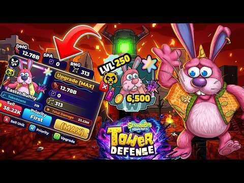 PEGUEI À UNIDADE MAIS EXCLUSIVA DE 12 BILHÕES DE DANO O EASTER BUNNY NO SPONGEBOB TOWER DEFENSE