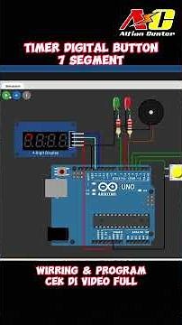 Timer Digital + 7 Segment + Buzzer dan LED + Button V8 Arduino Simulator Wokwi #wokwi #arduino