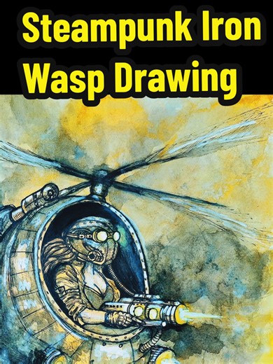 Whats her name? Steampunk Iron Wasp Gunner concept artwork drawing. #draw #steampunk #gunners #artwork #artworkdrawings