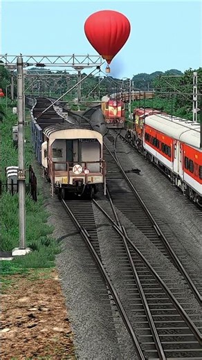 oo 🤔 train accident 😭 animation guard rail account hot air balloon #guard #indianrailways #viral -||