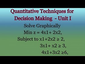 LPP | Graphical Method | Solve Graphically Min z = 4x1+ 2x2, to x1+2x2 ≥ 2, 3x1+ x2≥3, 4x1+3x2 ≥6,