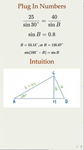 Use Law of Sine to Find Measures of A Triangle - The Ambiguous Case