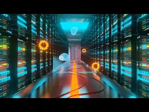 Concept of Data Center with ai Learning Big Data 3d Render Animation of Computer