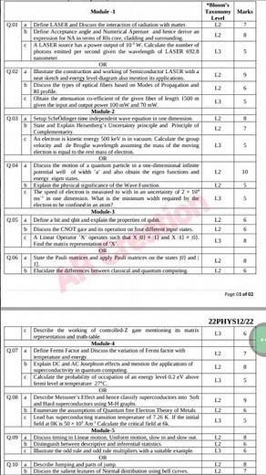 1st Year Engineering || APPLIED PHYSICS Model Question Paper #question #cs #physics