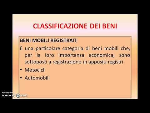 CLASSIFICAZIONE DEI BENI