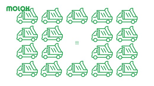 Less heavy traffic, less emptying of waste containers and no overflowing waste bins. How is this possible? The Molok waste container holds up to 5,000 liters of waste - 8 times more than in the usual 660 liters rubbish bins - so you don't have to empty it every day 👷🏽🚚 What benefits do you get (compared to emptying traditional surface bins): 🚛 80% less garbage truck traffic in your yard 💰 Less emptying = less cost 📉 Fuel consumption is reduced by 15% 🐧 50% less CO2 generated 🚴🏽 There is