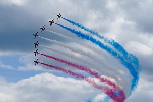 When is the Red Arrows flypast today and where can I see it?
