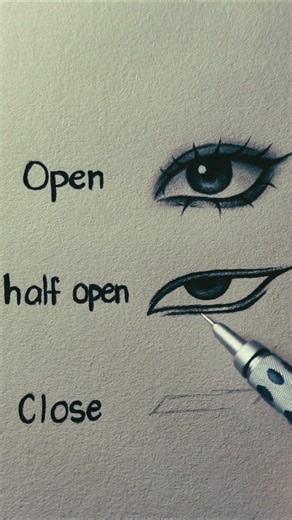 anime eyes drawing (open,holf open and close) ✨#drawing #art #viral #sketch #artist #shorts